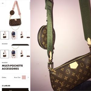 LV Multi Pochette 2 bags, 1 round change purse